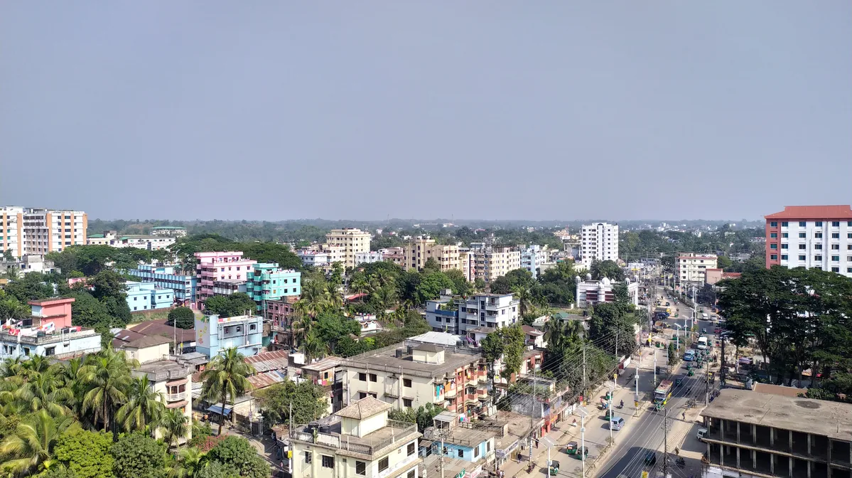 সিলেট নগরীর অবকাঠামো ও নগর উন্নয়নের দৃশ্য